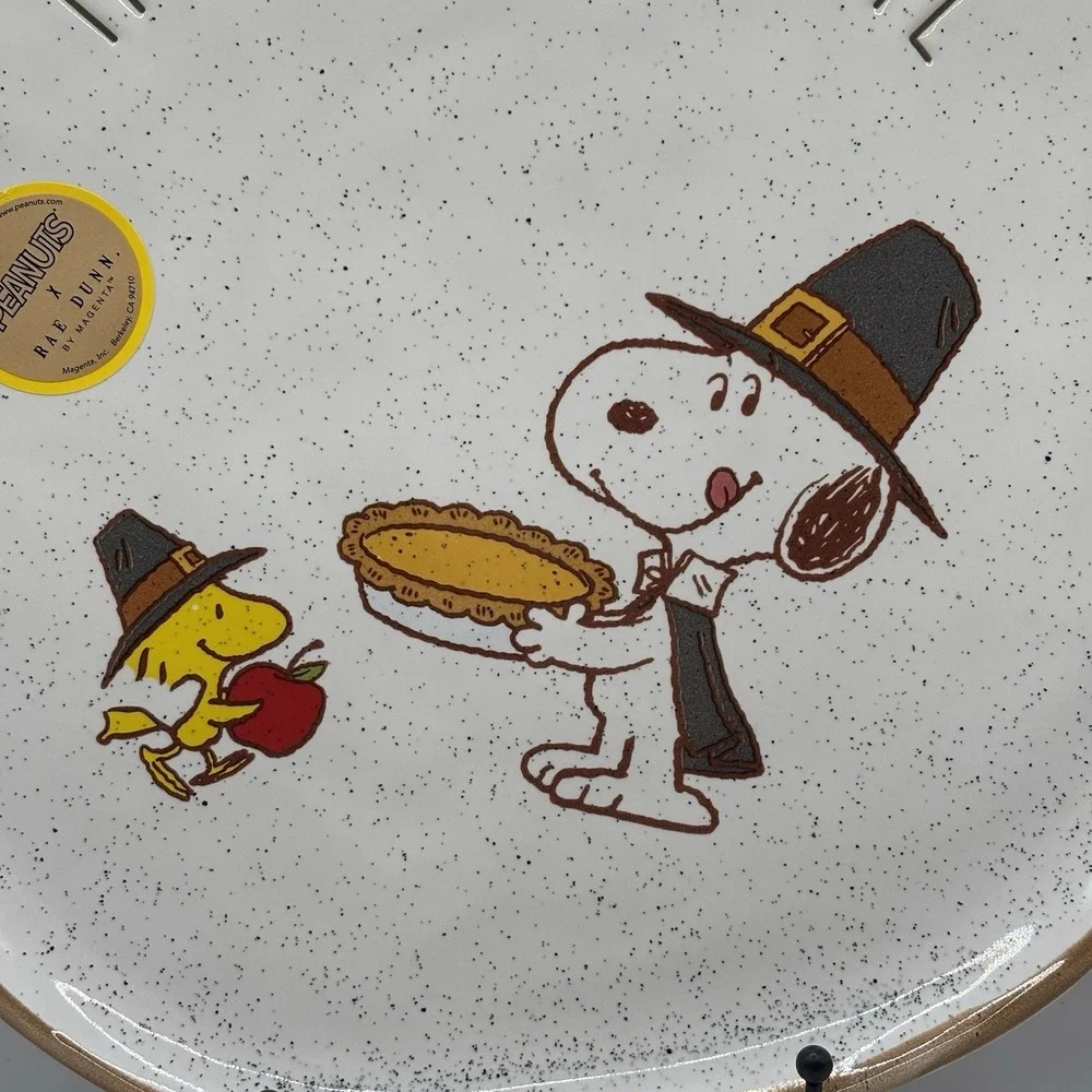New Rae Dunn x Peanuts Snoopy Woodstock The Giving Plate Thanksgiving‎